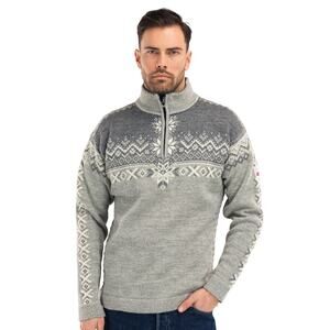 Dale of Norway Men's XXL Grey 140th Anniversary Masc Sweater 1/4 Zip Wool HR7-18
